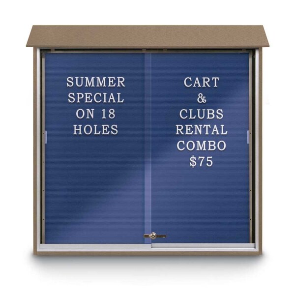 Outdoor Enclosed Combo Board, 72"x36", Satin Frame/Burgundy & Black
